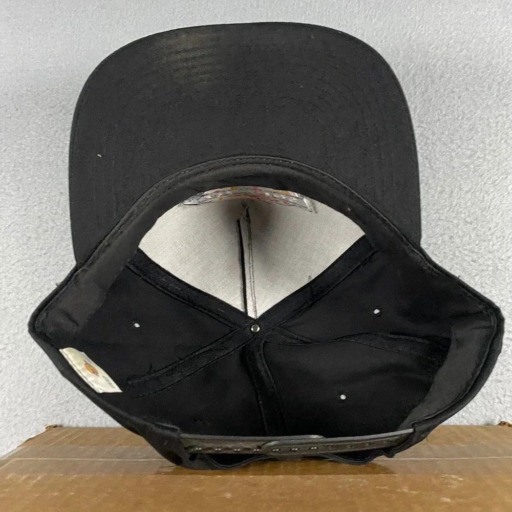 Dickies Black Snapback Hat Horseshoe Logo Embroidered Workwear Cap OSFA